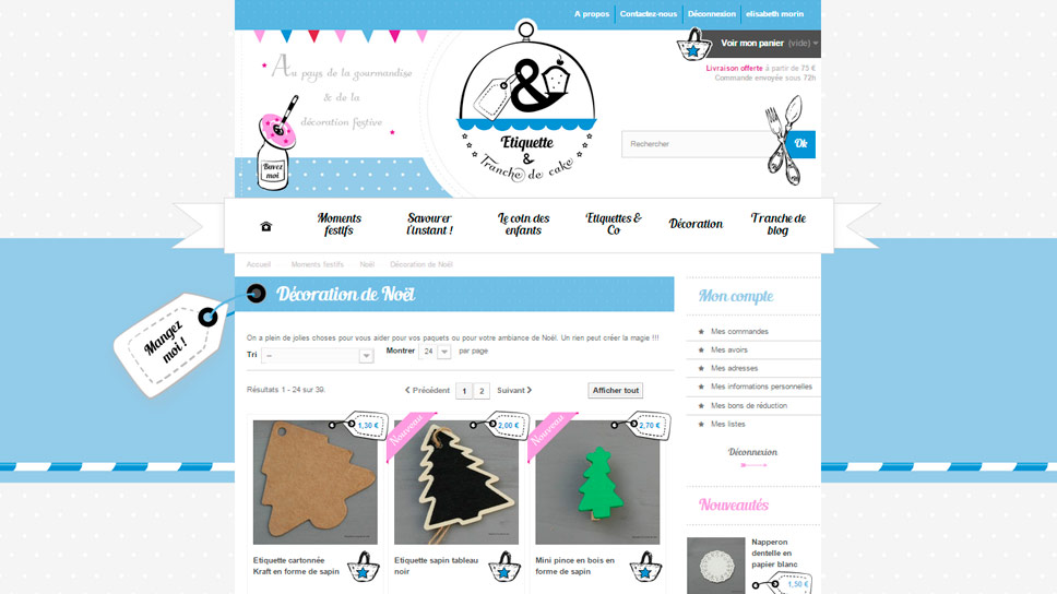 Etdc - Boutique en ligne - Elisabeth MORIN graphiste webmaster La Rochelle
