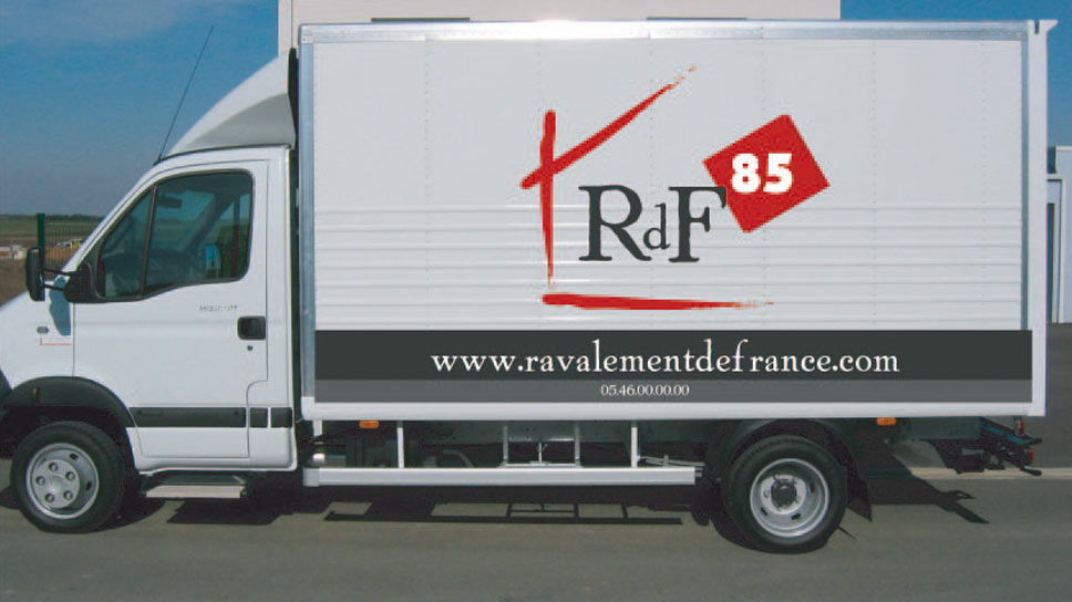Habillage graphique des camions de Ravalement de France - Elisabeth MORIN - Graphiste La Rochelle