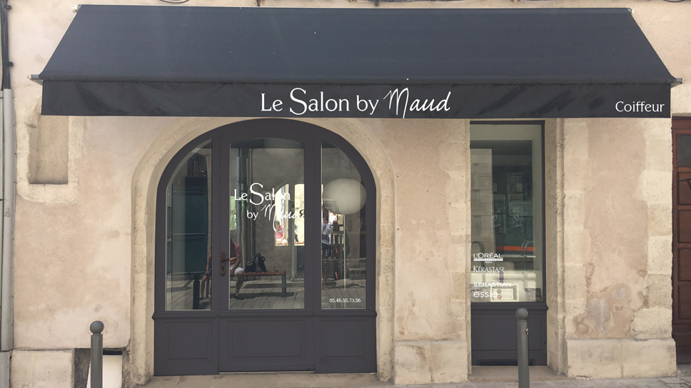 Devanture Salon by Maud - Elisabeth MORIN - Graphiste La Rochelle