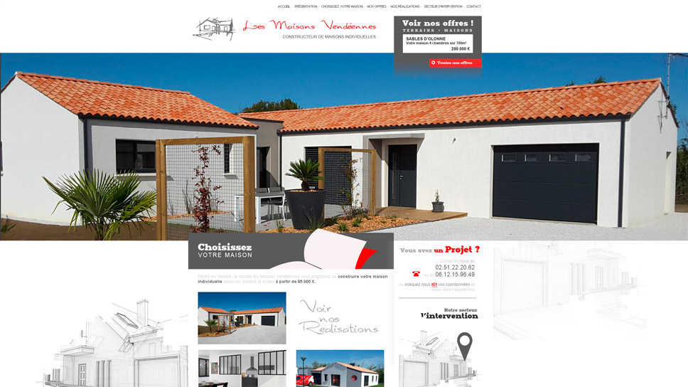 Les Maisons Vendéeennes - site internet - Elisabeth MORIN graphiste webmaster La Rochelle