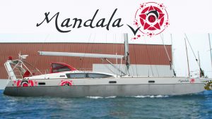 Habillage graphique du voilier Mandala V - Elisabeth MORIN Graphiste La Rochelle