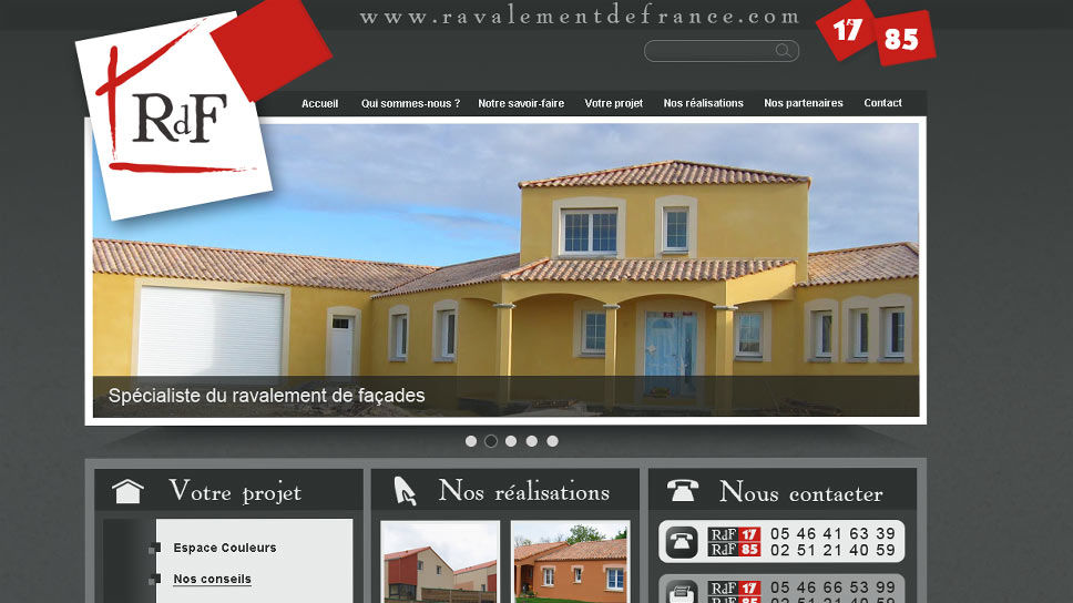 Ravalement de France - site internet - Elisabeth MORIN graphiste webmaster La Rochelle