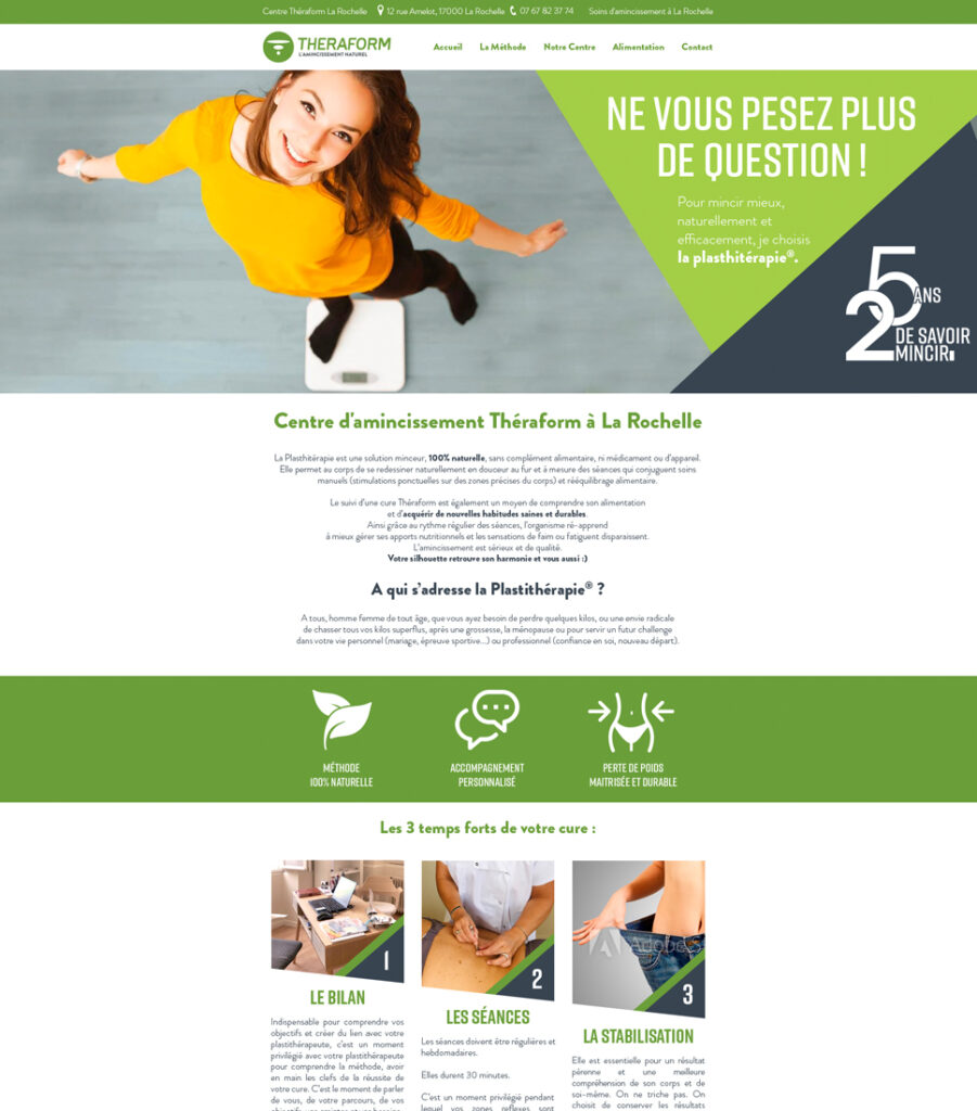 Site internet Théraform - Maquette graphique Homepage - pour l'agence Ludifrance - Elisabeth MORIN graphiste webmaster La Rochelle