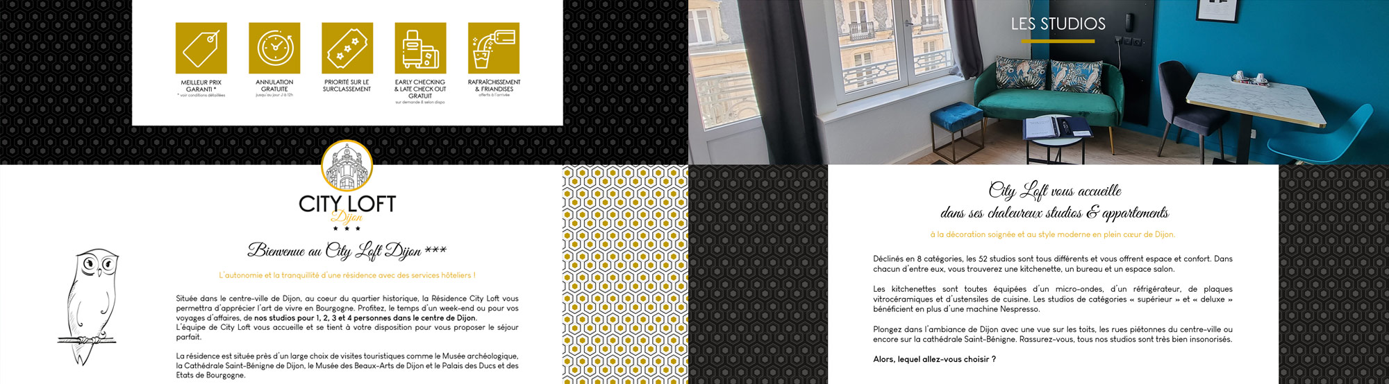 Site CityLoft Dijon pour Ludifrance - Création graphique - Elisabeth MORIN Graphiste La Rochelle