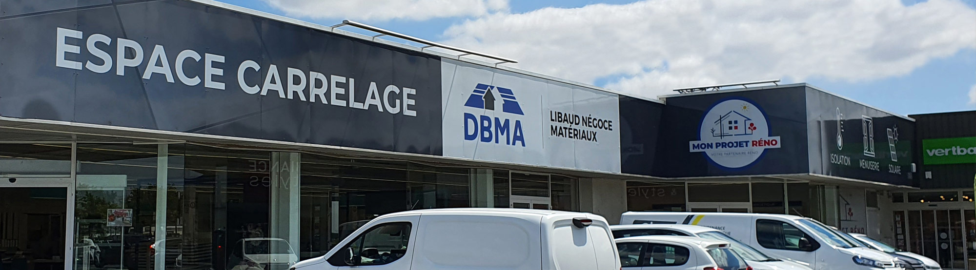 Habillage devanture DBMA - Elisabeth MORIN Graphiste La Rochelle