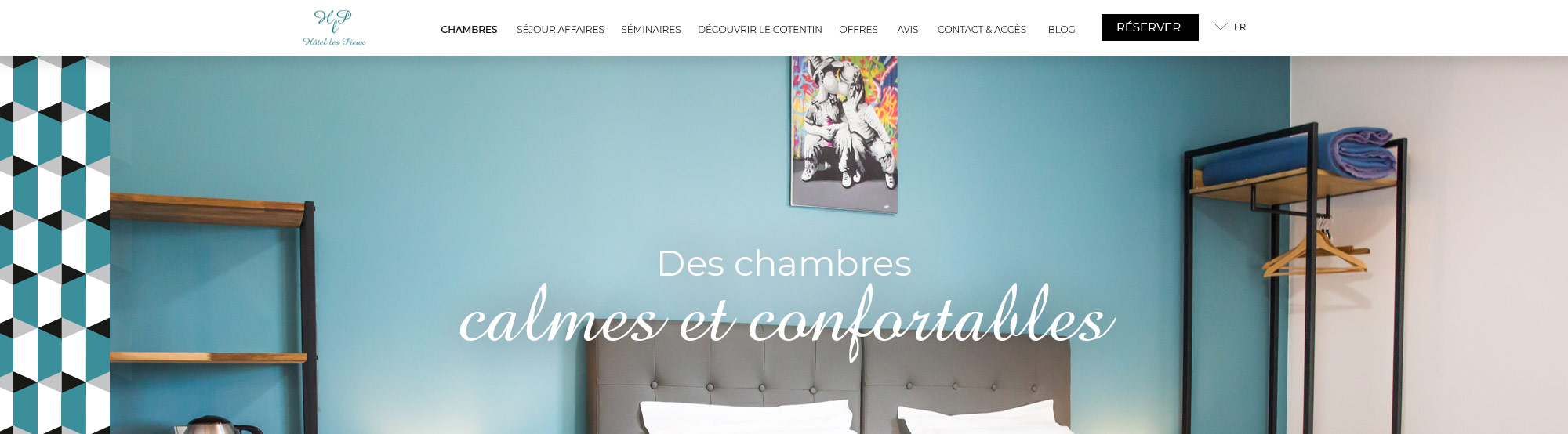 Site Hôtel Les Pieux pour Ludifrance - Création graphique - Elisabeth MORIN Graphiste La Rochelle