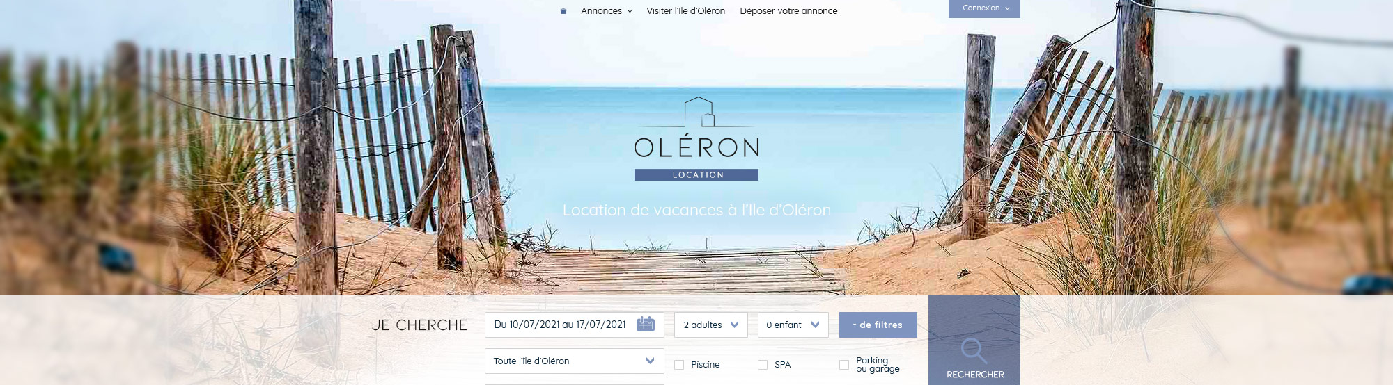 Site Oléron Location pour Ludifrance - Création graphique - Elisabeth MORIN Graphiste La Rochelle